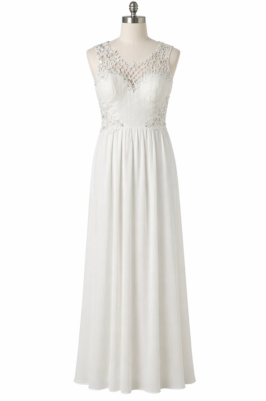 City Studio White Lace Illusion Gown | Embellished Formal Dress | NWT Size 3